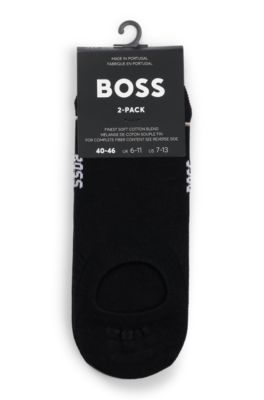 Two-pack of invisible socks in a cotton blend, Black