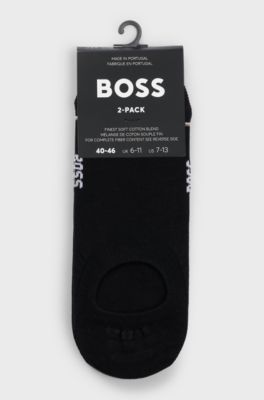 Two-pack of invisible socks in a cotton blend, Black