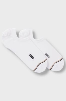 Two-pack of invisible socks in a cotton blend, White