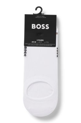 Two-pack of invisible socks in a cotton blend, White