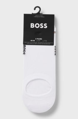 Two-pack of invisible socks in a cotton blend, White