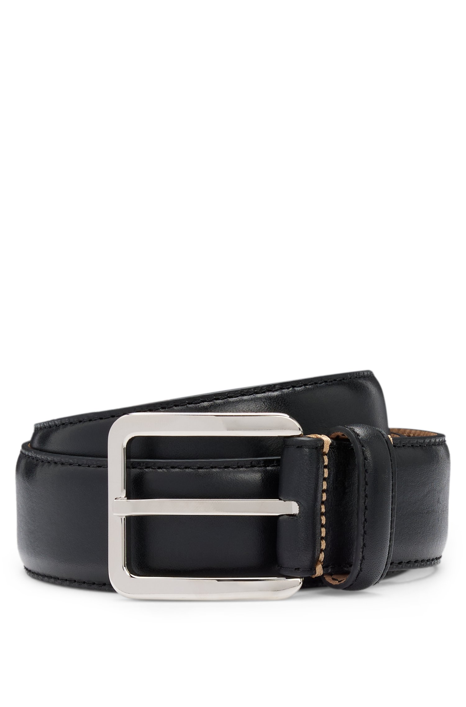 Boss Business belt in Italian leather with brass buckle skärp & hängslen herr