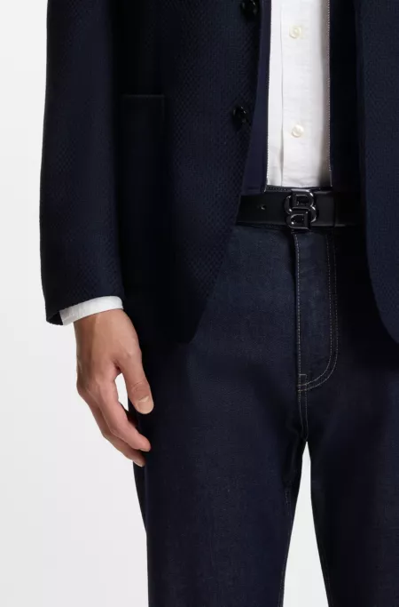 Ceinture en cuir italien avec boucle à monogramme Double B