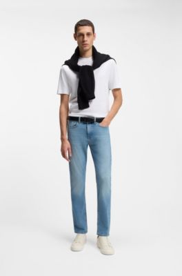 Faux-leather trainers with plain and grained textures, White