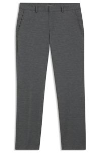 Slim-fit trousers in stretch seersucker, Silver