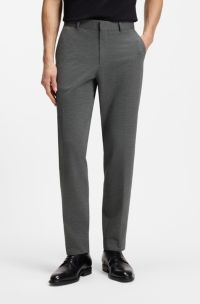 Slim-fit trousers in stretch seersucker, Silver
