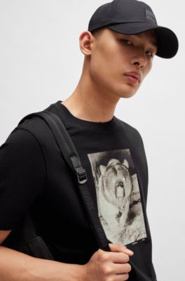 BOSS - Cotton-jersey regular-fit T-shirt with seasonal print