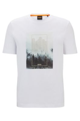 BOSS - Cotton-jersey T-shirt with seasonal graphic print