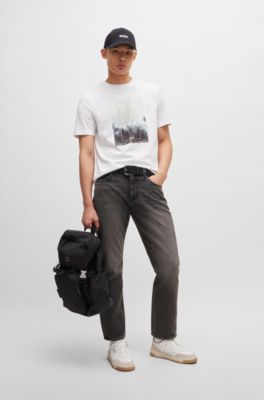 BOSS - Cotton-jersey T-shirt with seasonal graphic print