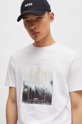 BOSS - Cotton-jersey T-shirt with seasonal graphic print
