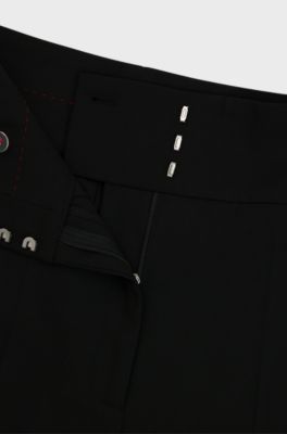 Regular-fit trousers with flared leg, Black