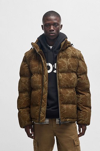 Exclusive Brown Puffer Jackets for Men by HUGO BOSS Exclusive Brown Puffer Jackets for Men by HUGO BOSS