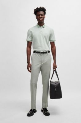 PANTALON REGULAR EN PANAMA STRETCH CHINÉ