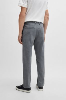 BOSS - Regular-fit trousers in melange stretch panama