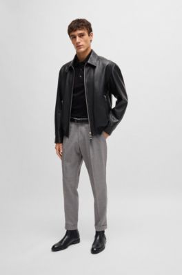 Leather Chelsea boots with stitching details and signature accents, Black