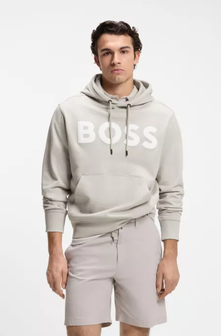 Sudadera con capucha de felpa de algodón con logo oversize