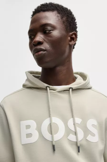 Relaxed-fit hoodie in cotton terry with large logo