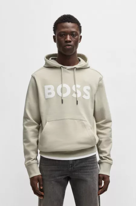 Relaxed-fit hoodie in cotton terry with large logo