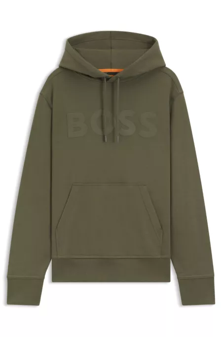 Relaxed-fit hoodie in cotton terry with large logo