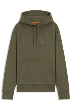 Relaxed-fit hoodie in cotton terry with large logo