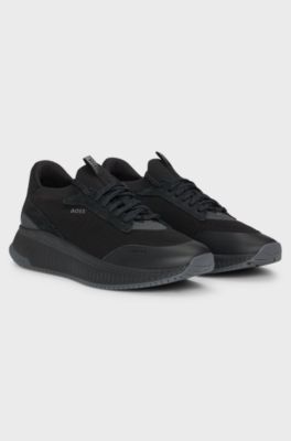 TTNM EVO trainers with knitted uppers and suede trims, Black