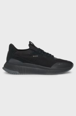 TTNM EVO trainers with knitted uppers and suede trims, Black