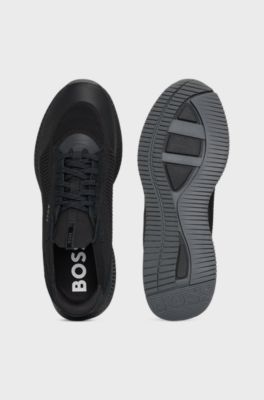 Baskets TTNM EVO avec tige en maille et finitions en cuir su&eacute;d&eacute;, Noir