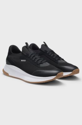 TTNM EVO trainers with knitted uppers and suede trims, Dark Grey