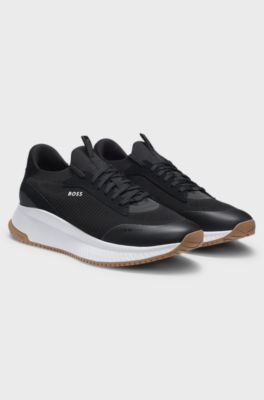 TTNM EVO trainers with knitted uppers and suede trims, Dark Grey
