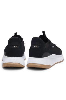 TTNM EVO trainers with knitted uppers and suede trims, Dark Grey