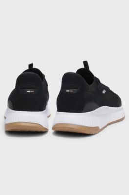 TTNM EVO trainers with knitted uppers and suede trims, Dark Grey