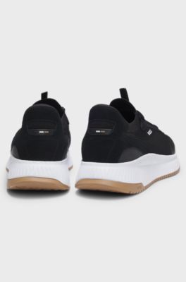 TTNM EVO trainers with knitted uppers and suede trims, Dark Grey