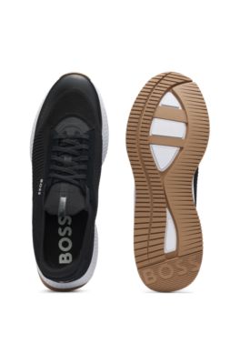 TTNM EVO trainers with knitted uppers and suede trims, Dark Grey