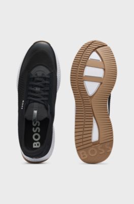 TTNM EVO trainers with knitted uppers and suede trims, Dark Grey