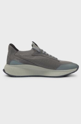 TTNM EVO trainers with knitted uppers and suede trims, Dark Grey