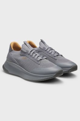 TTNM EVO Sneakers mit gestricktem Obermaterial und Velourslederdetails, Grau