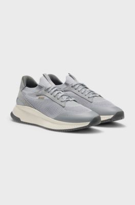 TTNM EVO-sneakers met gebreide bovenzijde en su&egrave;de details, Grijs