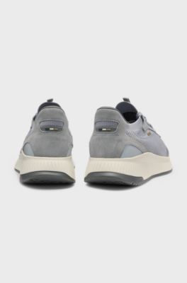 TTNM EVO-sneakers met gebreide bovenzijde en su&egrave;de details, Grijs
