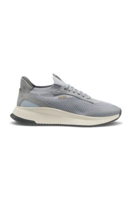 TTNM EVO trainers with knitted uppers and suede trims, Grey