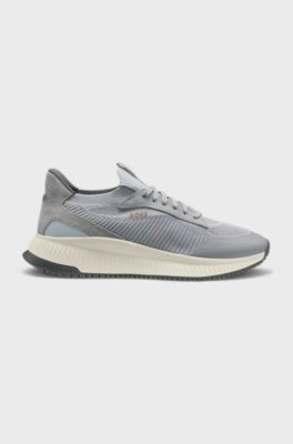TTNM EVO-sneakers met gebreide bovenzijde en su&egrave;de details, Grijs