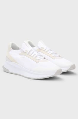 TTNM EVO trainers with knitted uppers and suede trims, White