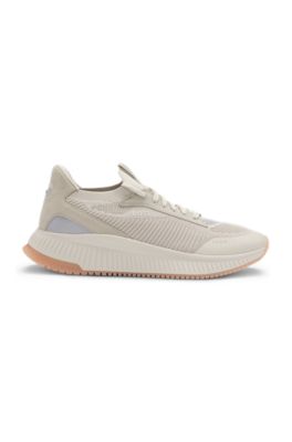 TTNM EVO trainers with knitted uppers and suede trims, Light Beige