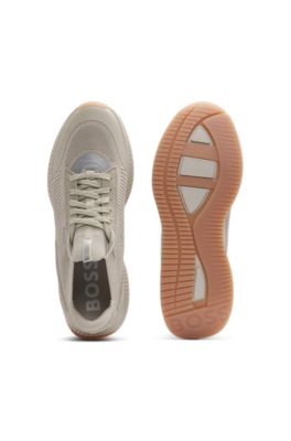 TTNM EVO trainers with knitted uppers and suede trims, Light Beige