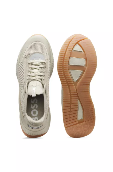TTNM EVO trainers with knitted uppers and suede trims
