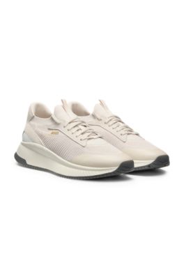 TTNM EVO trainers with knitted uppers and suede trims, Light Beige
