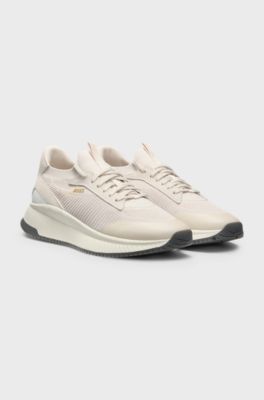 TTNM EVO trainers with knitted uppers and suede trims, Light Beige