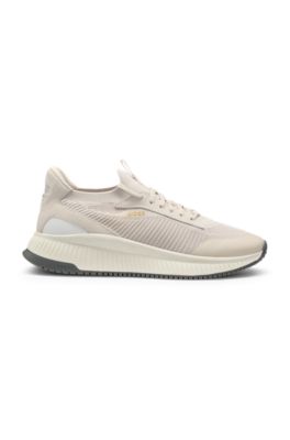 TTNM EVO trainers with knitted uppers and suede trims, Light Beige