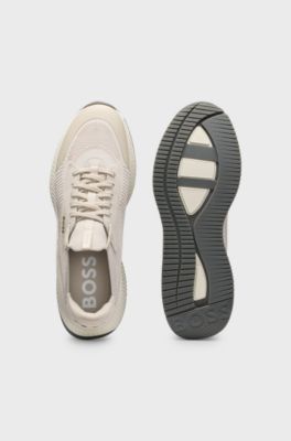 TTNM EVO trainers with knitted uppers and suede trims, Light Beige