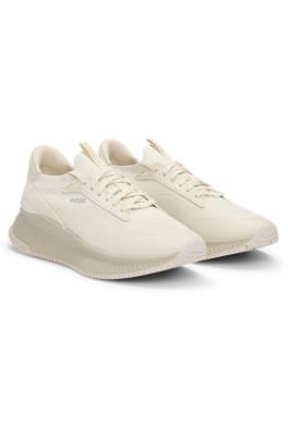 Hugo Boss Ttnm Evo Trainers With Knitted Uppers In White