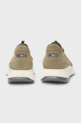 TTNM EVO Sneakers mit gestricktem Obermaterial und Velourslederdetails, Hellbraun